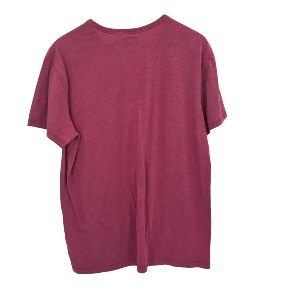 J. Crew fitted Henley style washed red tee shirt men’s size xlarge